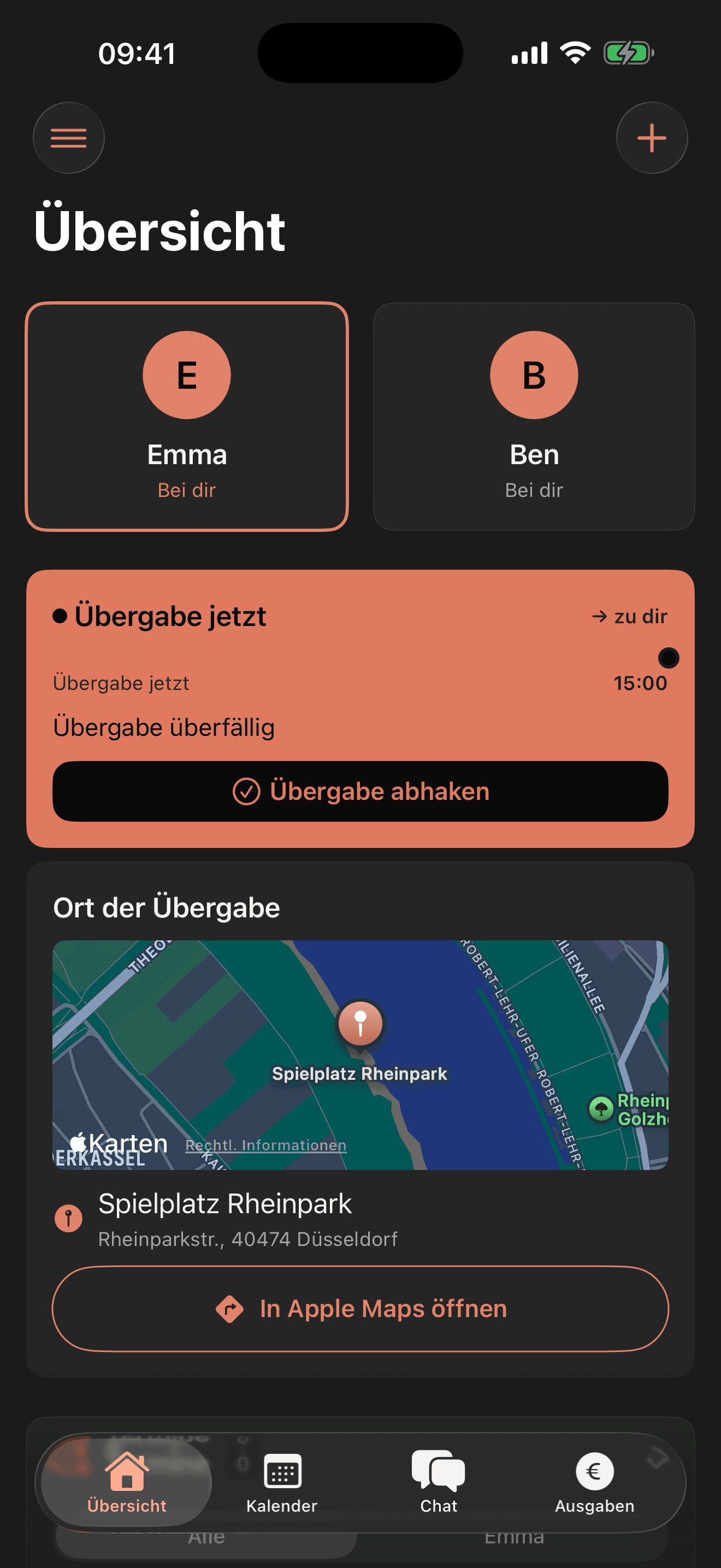 coParents — Übersichts-Screen